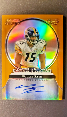 2006 Bowman Sterling - Willie Reid - Steelers Autograph - Gold Refractor Card