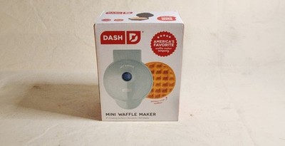 DASH Mini Waffle Maker Aqua 4-Inch Nonstick 350W DMW001AQ New In Box