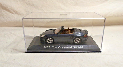 2003 Porsche 911 Turbo Cabriolet 1:43 Minichamps Midnight Blue Diecast Model