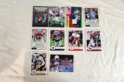 NFL Football Card Lot 10 Brady Manning Fitzgerald Rookies Game Used Jersey /250